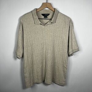 Vintage 90s Slates by Levi's‎ Knit Polo Shirt Men Large Beige Textured Gorpcore